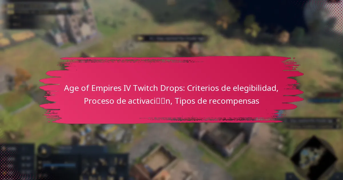 Age of Empires IV Twitch Drops: Criterios de elegibilidad, Proceso de activación, Tipos de recompensas